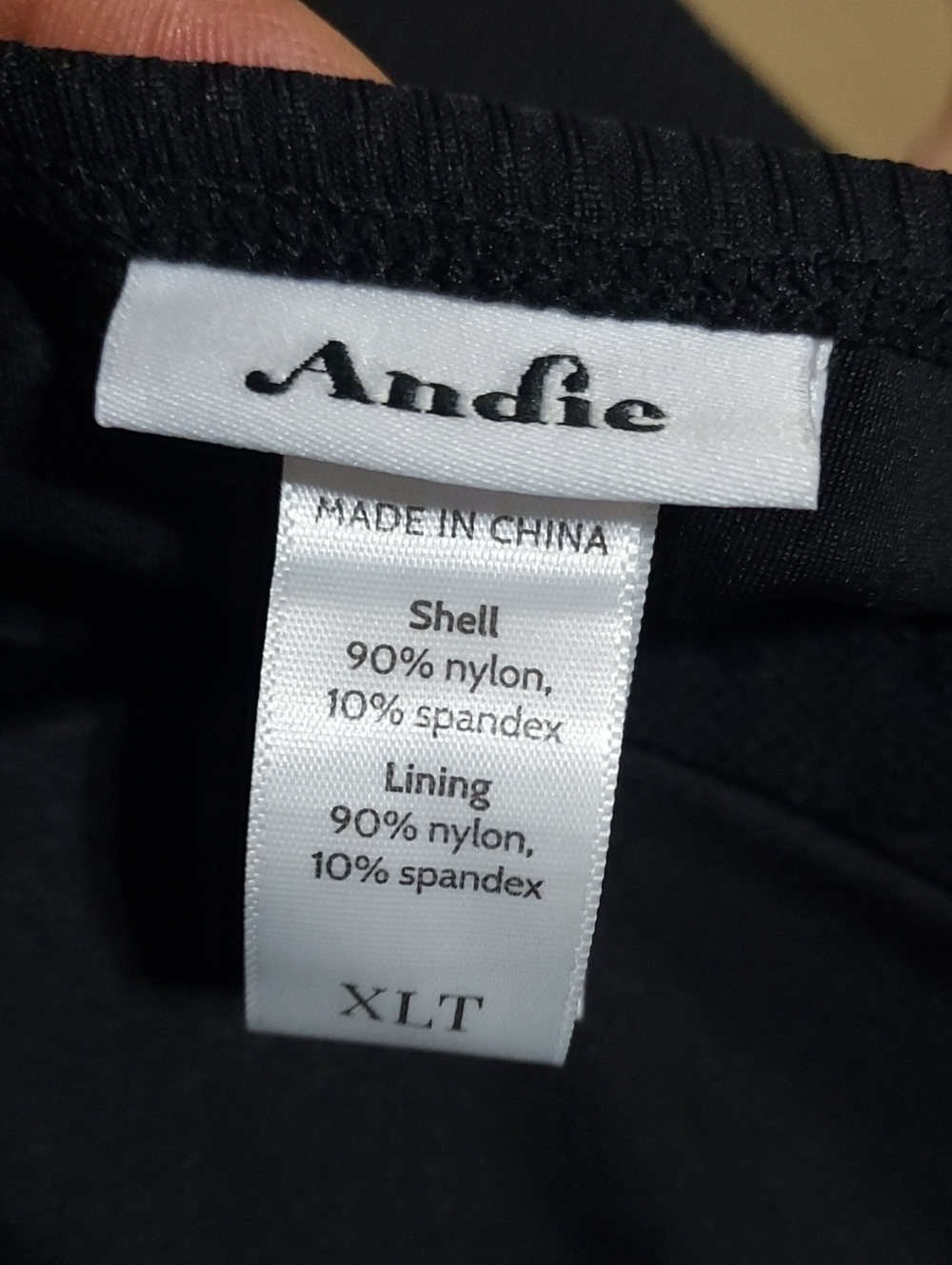Andie Ribbed Knit Black One Piece Swimsuit Sz-XL Tall - Picture 10 of 10